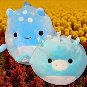 Squishmallows 8" Flip-A-Mallows Miles the Dragon & Lune Loch Ness Monster Nessie